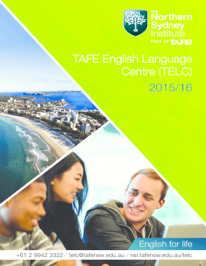 TAFE English Language Centre Application Form