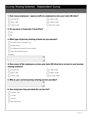 Journey Sharing Schemes Stakeholders Survey