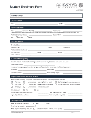 Student Enrolment Form