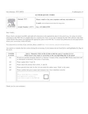 Author Query Form
