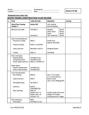 New York Wood Frame Construction Plan Review