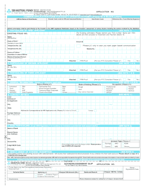 SBI Mutual Fund Application Form