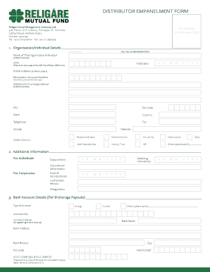 Distributor Empanelment Form