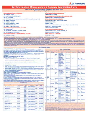 JM Financial Mutual Fund Application Form