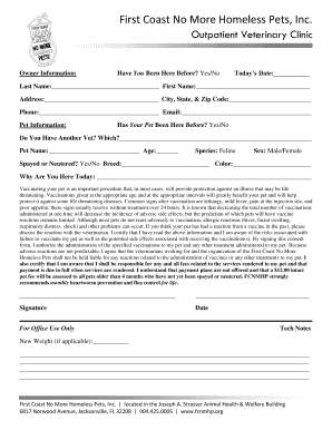 Veterinary Clinic Consent Form