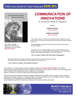 Communication of Innovations Book Order Form