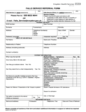 Falls Service Referral Form