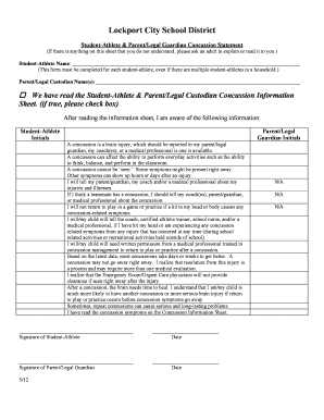 Student-Athlete & Parent Concussion Statement
