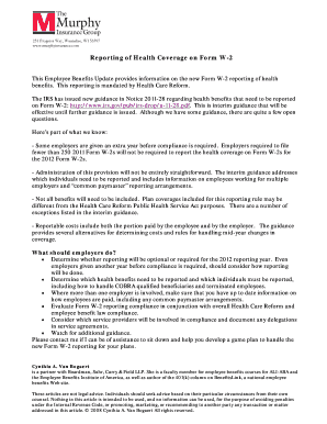 Form W-2 Health Coverage Reporting