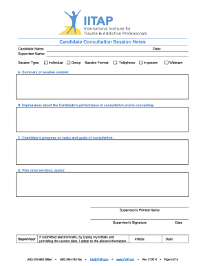 Candidate Consultation Session Notes
