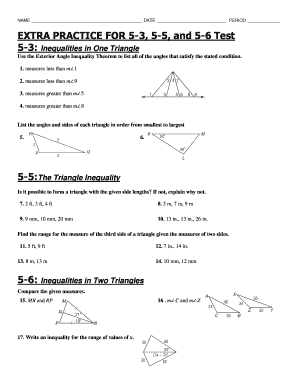 Geometry Inequalities Practice Worksheet