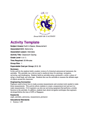 Classroom Gazing Activity Template