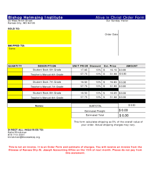 Alive in Christ Order Form