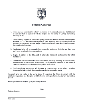Student Contract Agreement
