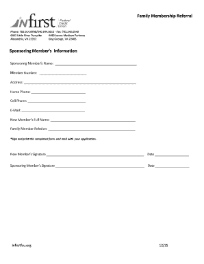 Family Membership Referral Form