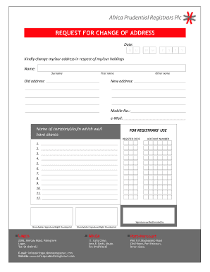 Request for Change of Address