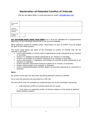 Conflict of Interest Declaration Form
