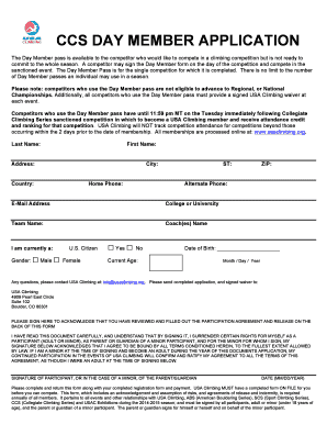 CCS Day Member Application