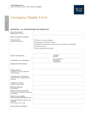 Company Details Form