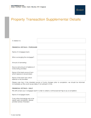 Property Transaction Supplemental Details Form