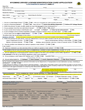 Wyoming Driver License/ID Application