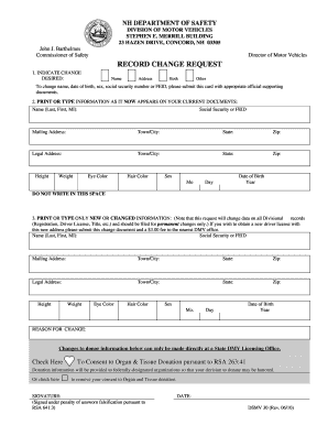 New Hampshire Record Change Request