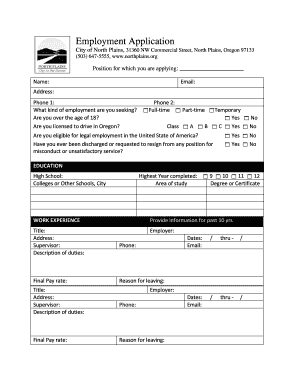 Employment Application Form