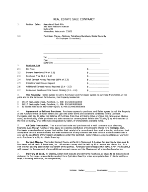Real Estate Sale Contract