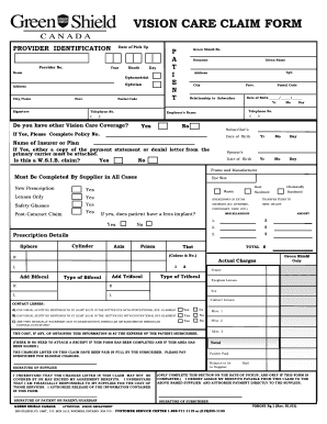 Vision Care Claim Form