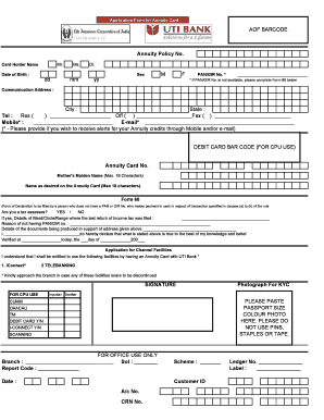 Annuity Card Application Form