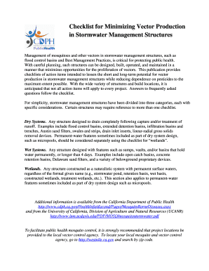Stormwater Vector Control Checklist