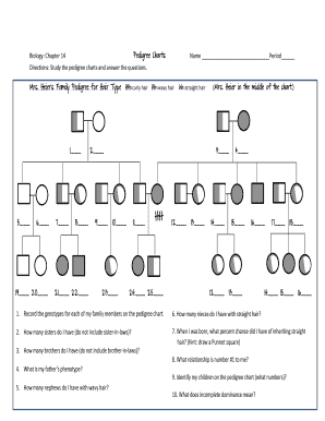 Biology Pedigree Chart Worksheet
