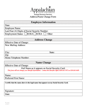 Employee Address/Name Change Form
