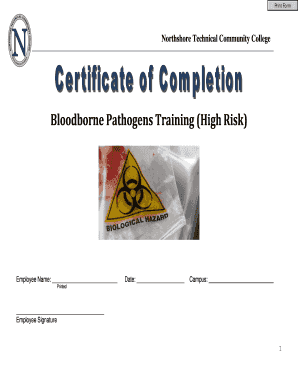 Bloodborne Pathogens Training Form