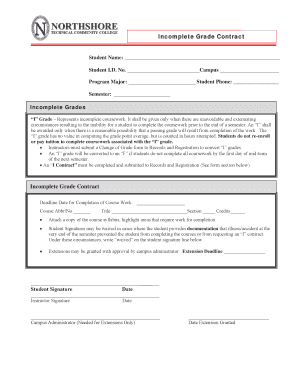 Incomplete Grade Contract