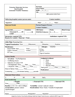 IHTAntenatal Form MNCNx