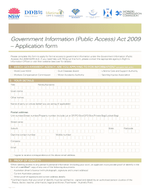 Government Information Public Access Act 2009 Application Form
