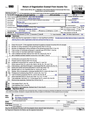 Form 990 Return of Organization Exempt From Income Tax