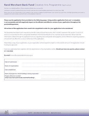 Rand Merchant Bank Fund Creative Arts Programme