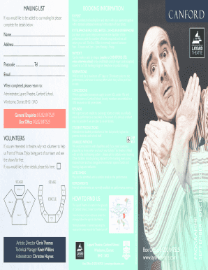 Layard Theatre Booking Form