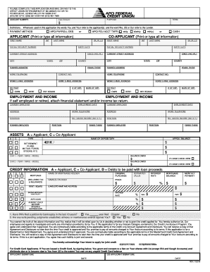 Credit Union Loan Application Form