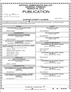 Illinois Democratic Primary Ballot