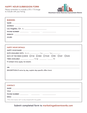 Happy Hour Submission Form