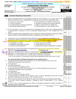 Schedule J Compensation Information Form 990