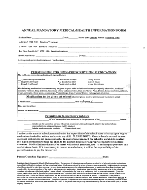 Annual Mandatory Medical Information Form
