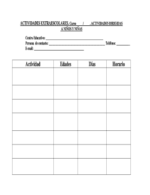 Formulario de Actividades Extraescolares