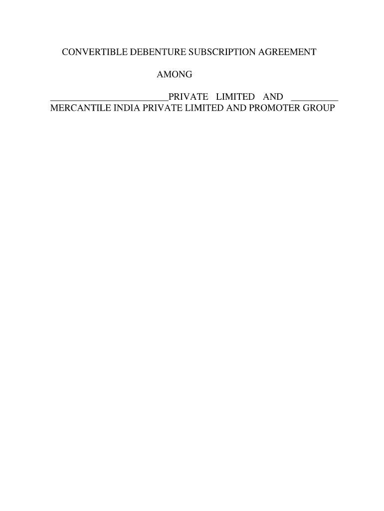Fillable Online CONVERTIBLE DEBENTURE SUBSCRIPTION AGREEMENT1 Fax Email