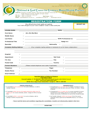Saudi Arabia Course Registration Form