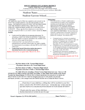 Mount Vernon High School Ballot
