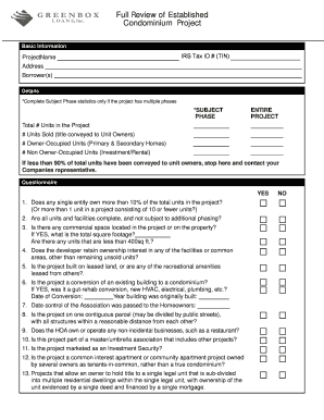 Condominium Project Full Review Form